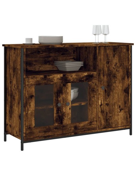 Credenza Rovere Fumo 100x35x75 cm in Legno Multistrato