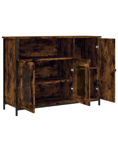 Credenza Rovere Fumo 100x35x75 cm in Legno Multistrato