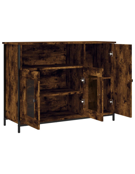 Credenza Rovere Fumo 100x35x75 cm in Legno Multistrato