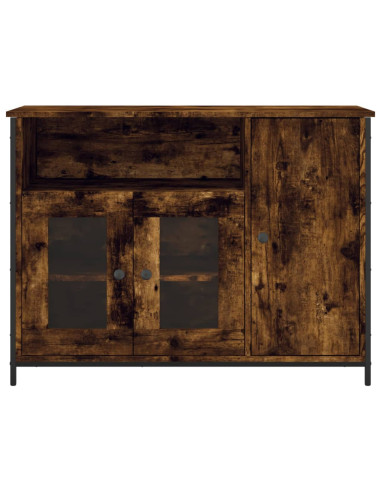 Credenza Rovere Fumo 100x35x75 cm in Legno Multistrato