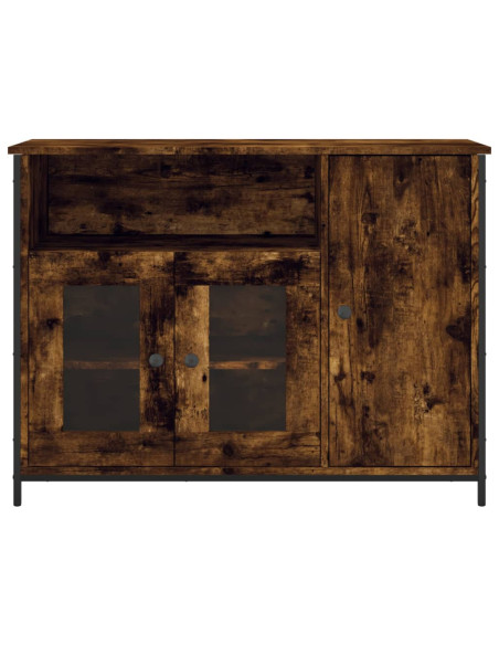 Credenza Rovere Fumo 100x35x75 cm in Legno Multistrato