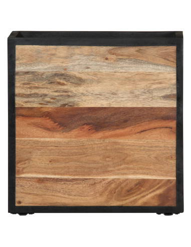 Comodino a Parete 35x35x20 cm in Legno Massello di Acacia