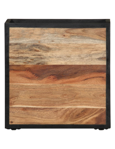 Comodino a Parete 35x35x20 cm in Legno Massello di Acacia