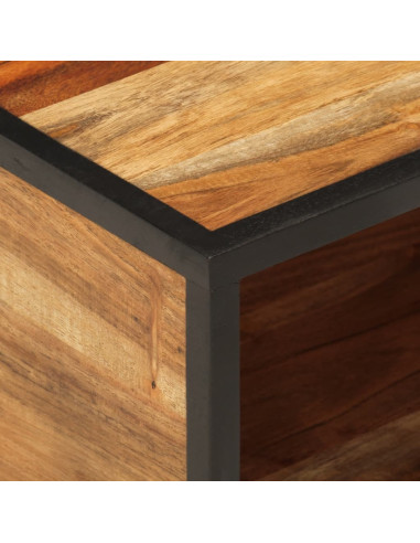 Comodino a Parete 35x35x20 cm in Legno Massello di Acacia