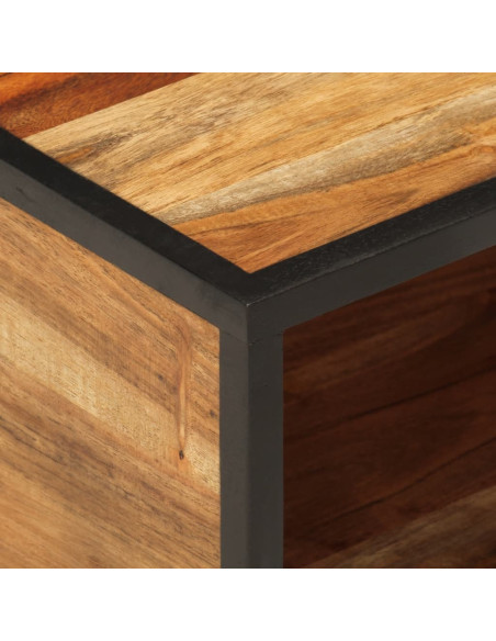 Comodino a Parete 35x35x20 cm in Legno Massello di Acacia