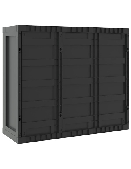 Armadio da Esterno Grigio e Nero 97x37x85 cm in PP