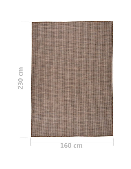 Tappeto da Esterni a Tessitura Piatta 160x230 cm Marrone