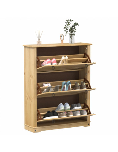 Scarpiera Corona 99x32x124,5 cm in Legno Massello di Pino