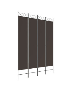 Divisorio a 4 Pannelli Marrone 160x220 cm in Tessuto 2