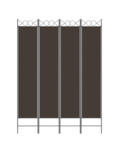 Divisorio a 4 Pannelli Marrone 160x220 cm in Tessuto