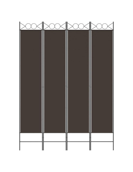 Divisorio a 4 Pannelli Marrone 160x220 cm in Tessuto