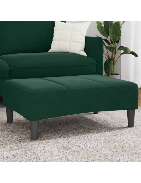 Poggiapiedi Verde Scuro 77x55x31 cm in Velluto