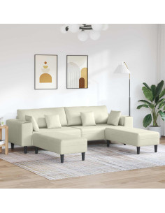 Divano 3 pcs Crema 250 x 188 x 76 cm Velluto
