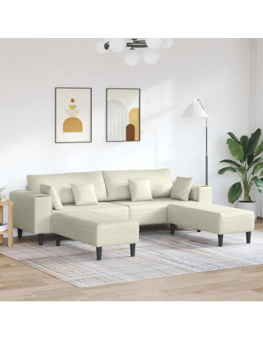 Divano 3 pcs Crema 250 x 188 x 76 cm Velluto