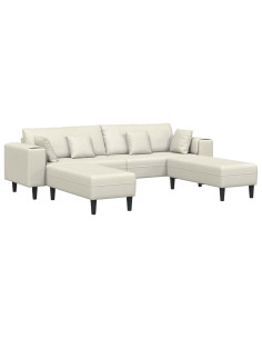 Divano 3 pcs Crema 250 x 188 x 76 cm Velluto 2