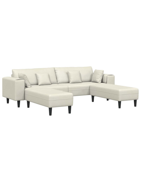 Divano 3 pcs Crema 250 x 188 x 76 cm Velluto