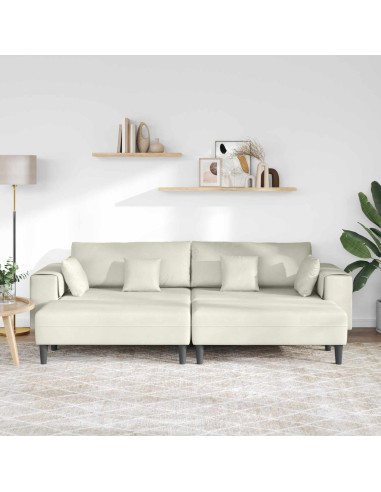Divano 3 pcs Crema 250 x 188 x 76 cm Velluto