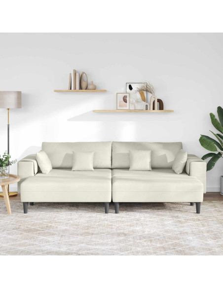 Divano 3 pcs Crema 250 x 188 x 76 cm Velluto