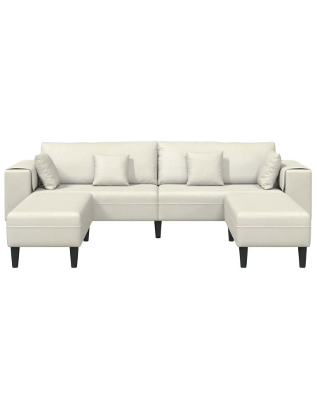 Divano 3 pcs Crema 250 x 188 x 76 cm Velluto