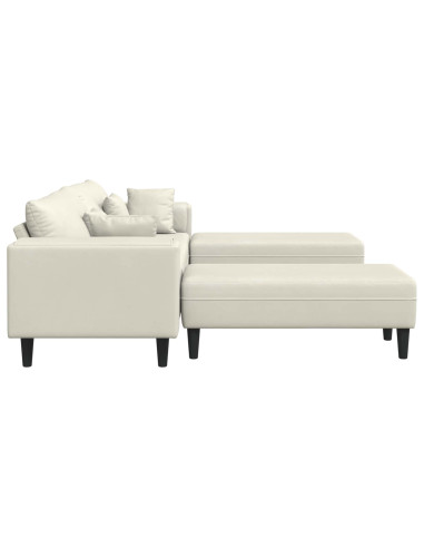 Divano 3 pcs Crema 250 x 188 x 76 cm Velluto