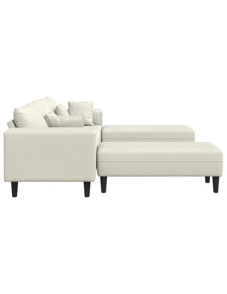 Divano 3 pcs Crema 250 x 188 x 76 cm Velluto