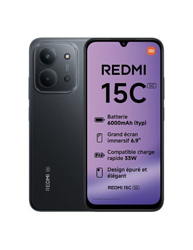 Xiaomi Redmi 15c 4+256GB 6.9" 5G Midnight Black DS ITA