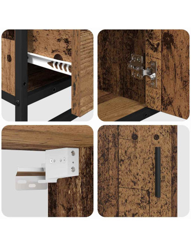 Set di mobili per il bagno con cassetto 3 pcs Legno vecchio