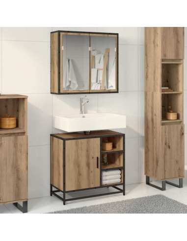 Set di mobili per il bagno con porta 2 pcs Rovere artigianale