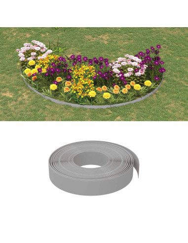 Bordatura per giardino 25 m 10 cm PE Grigio