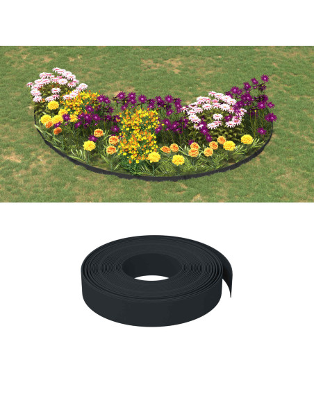 Bordatura per giardino 25 m 10 cm PE Nero