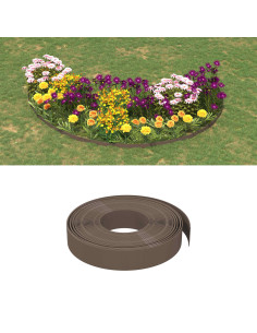 Bordatura per giardino 25 m 10 cm PE Marrone