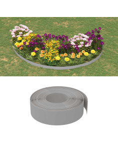Bordatura per giardino 25 m 15 cm PE Grigio