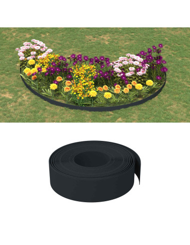 Bordatura per giardino 25 m 15 cm PE Nero