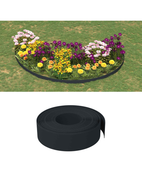 Bordatura per giardino 25 m 15 cm PE Nero
