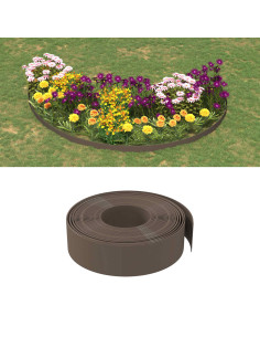 Bordatura per giardino 25 m 15 cm PE Marrone