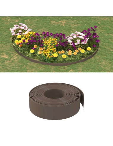 Bordatura per giardino 25 m 15 cm PE Marrone