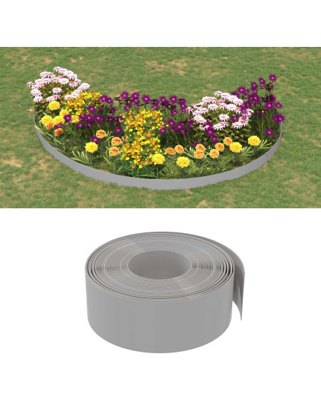 Bordatura per giardino 25 m 20 cm PE Grigio