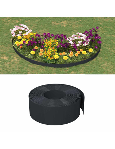 Bordatura per giardino 25 m 20 cm PE Nero