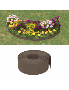 Bordatura per giardino 25 m 20 cm PE Marrone