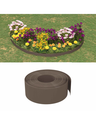 Bordatura per giardino 25 m 20 cm PE Marrone