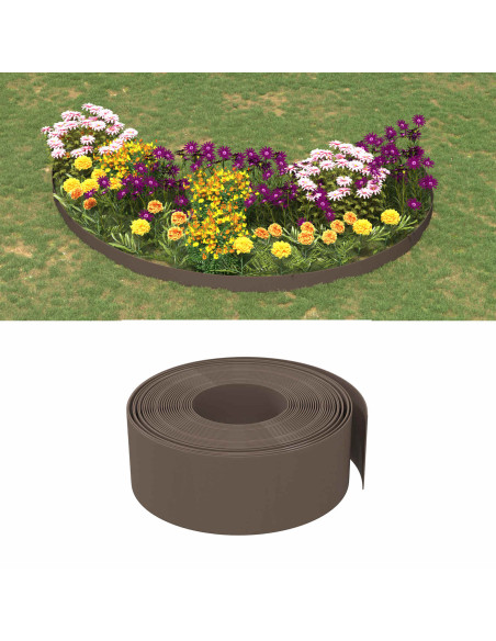 Bordatura per giardino 25 m 20 cm PE Marrone