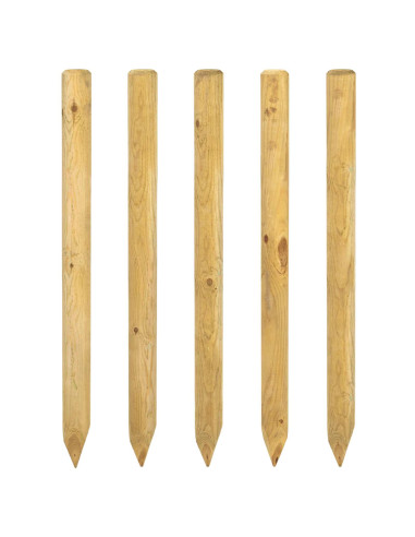 Pali per Recinzione 5 pz Verde 120 cm Legno Massello di Pino