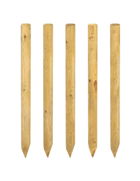 Pali per Recinzione 5 pz Verde 120 cm Legno Massello di Pino