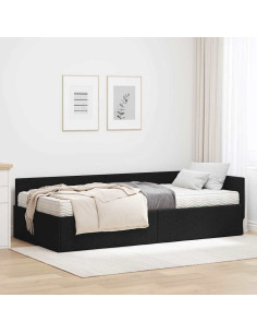 Struttura Letto Angolare con Materasso 2 pcs Verde Tessuto