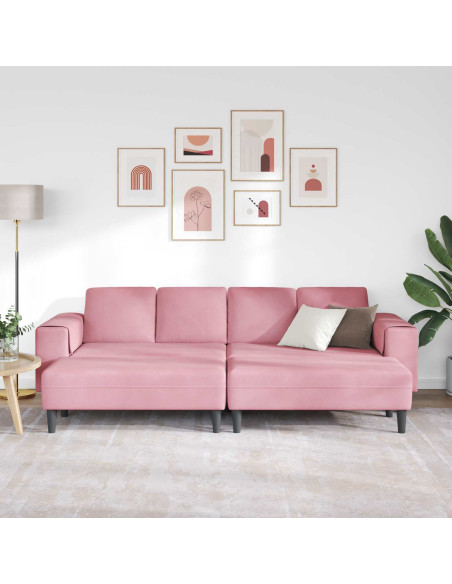 Divano per Soggiorno 3 pcs Rosa 250 x 188 x 76 cm