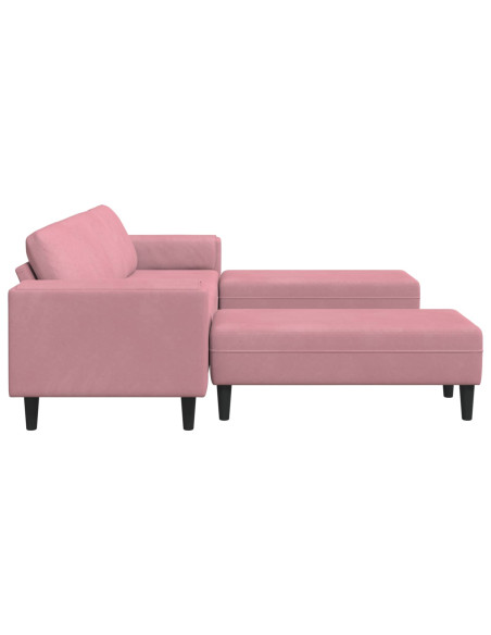 Divano per Soggiorno 3 pcs Rosa 250 x 188 x 76 cm