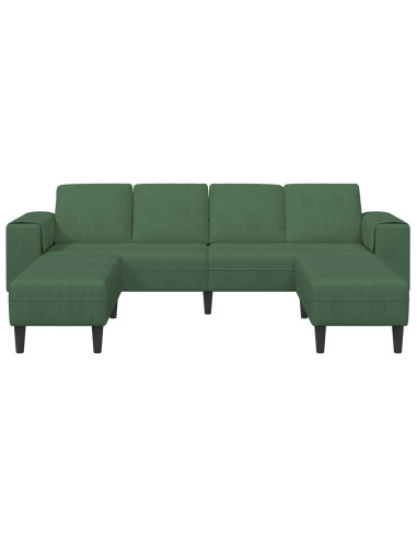 Divano Verde Scuro 250 x 188 x 76 cm Tessuto in Cords
