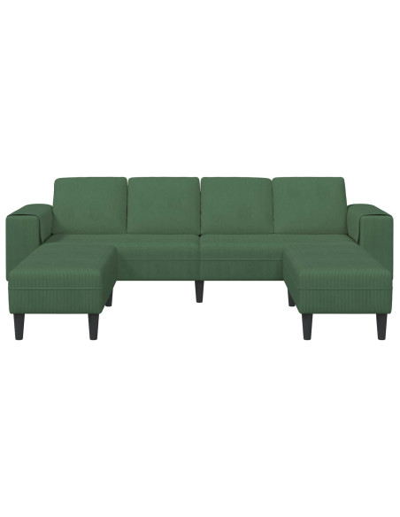 Divano Verde Scuro 250 x 188 x 76 cm Tessuto in Cords
