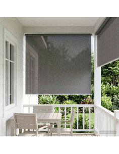 Tenda a Rullo Esterno Blocco UV 90% Grigio Chiaro 220 x 140 cm
