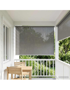 Tenda a Rullo Esterno Blocco UV 90% Grigio Chiaro 240 x 140 cm